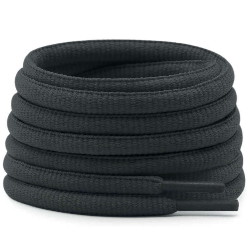 DELELE Oval Athletic Shoelaces Half Round Shoe Laces Dark Gray 2 Pair 51.18" - Image 1
